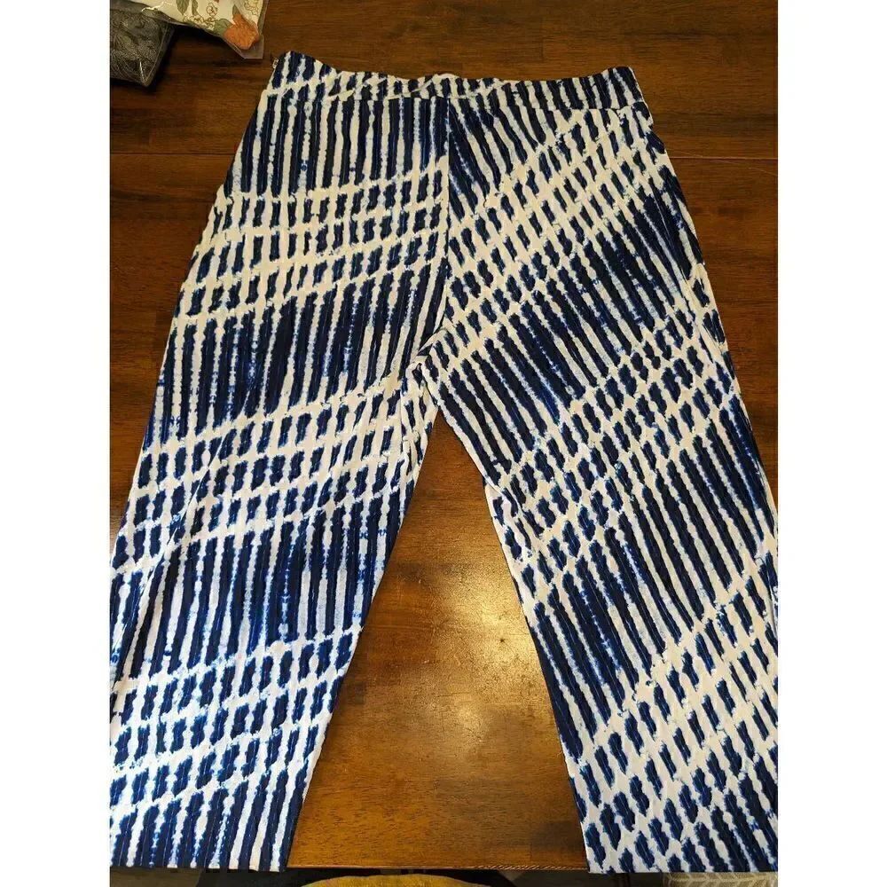 Michael Kors Stripped Blue/White Leggings Women's Size 6. - Picture 3 of 7